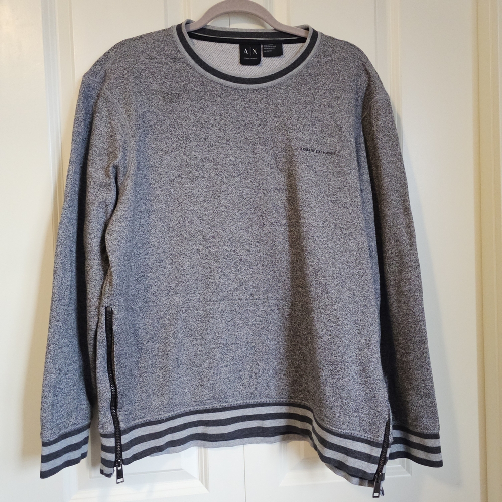 Armani Exchange Men's Sweatshirt Side Zip Detail & Vegan Leather Elbows SZ XL